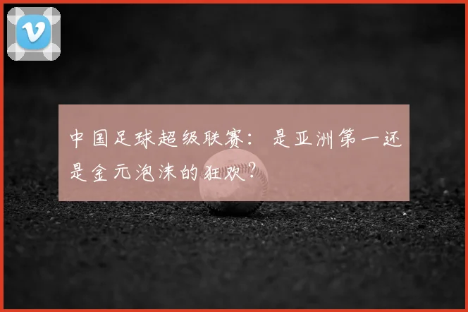 中国足球超级联赛:是亚洲第一还是金元泡沫的狂欢?